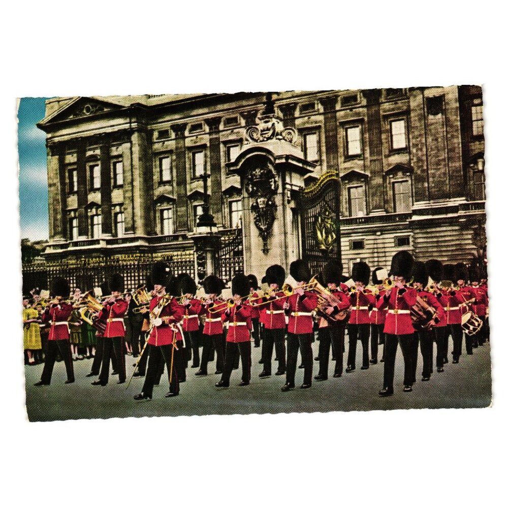 Guards Band Outside Buckingham Palace Vintage Postcard Fry London Royal Music